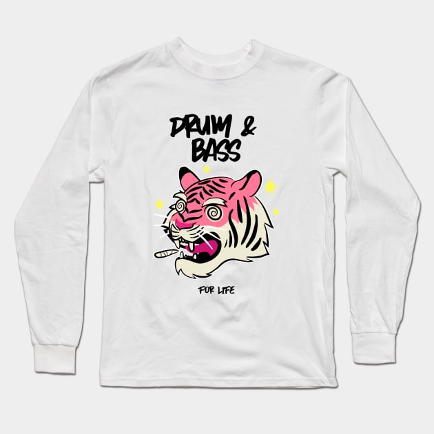 DRUM & BASS  - For Life (black) Long Sleeve T-Shirt by DISCOTHREADZ 